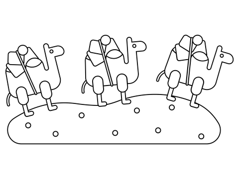 Camel Caravan Coloring Page